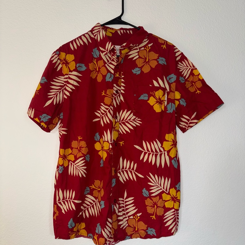 Active Floral Short Sleeve Button Up size M